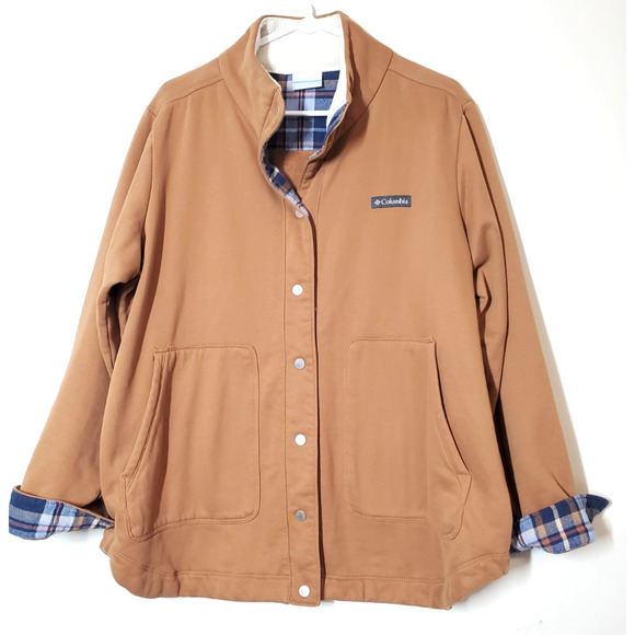 Columbia Womens 1X Jacket Hart Mountain Shaket Sherpa Lined Collar Hiking - Picture 1 of 9